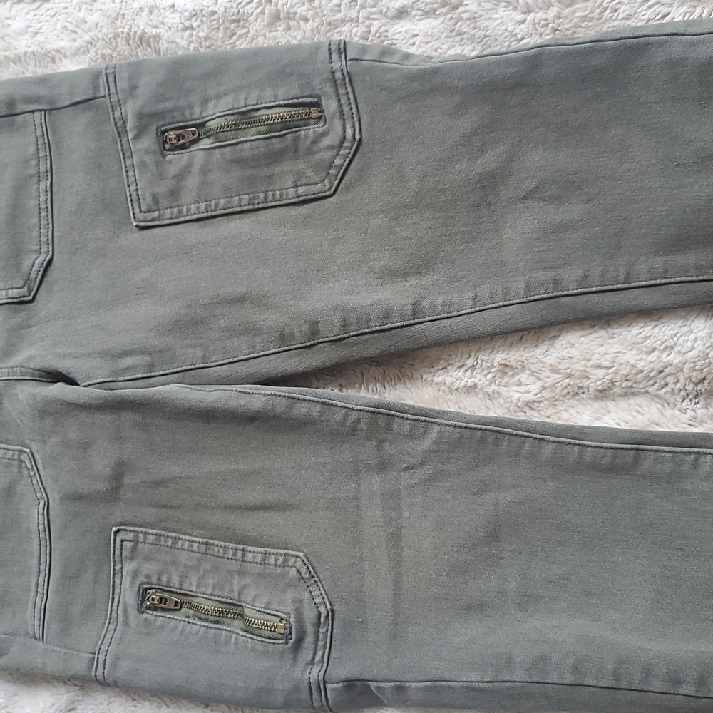 American Eagle Olive Green Moto Sryle Next Level Stretch Highest Rise Jegging 4 - Picture 6 of 7